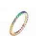 Genevive Sterling Silver 14k Yellow Gold with Multi-Color Cubic Zirconia Eternity Ring - Yellow - 8