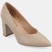 Journee Collection Women's Simonne SuperNatural Shades Tru Comfort Foam Narrow Width Block Heel Pointed Toe Pumps - Brown