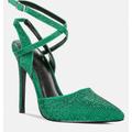 Rag & Co Charmer Rhinestone Embellished Stiletto Sandals In Green - Green - US 9