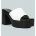 Rag & Co Scandal Slip On Block Heel Sandals In White - White - US 7