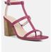Rag & Co Mirabella Open Square Toe Block Heel Sandals In Fuschia - Pink - US 6
