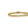 Haus of Brilliance 10K Yellow Gold Plated .925 Sterling Silver 7.0 cttw 2-Prong Set Round Brilliant Cut Diamond "S" Link Bracelet - Gold