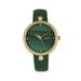 Bertha Watches Bertha Frances Marble Dial Leather-Band Watch - Green