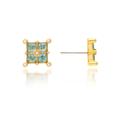 Rivka Friedman London Blue Crystal Square Cluster Stud Earrings - Gold