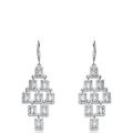 Genevive Genevive Sterling Silver Cubic Zirconia Chandelier Earrings - Grey - 24.5MM W X 65.5MM L X 2.85 D