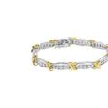 Haus of Brilliance 10K Yellow Gold Plated .925 Sterling Silver Two Tone 3/4 CttwDiamond X & O Link Tennis Bracelet - Grey - 7