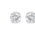 Haus of Brilliance 14K White Gold 1/4 Cttw Round Brilliant-Cut Near Colorless Diamond Classic 4-Prong Stud Earrings - White - OS