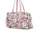 MKF Collection by Mia K Khelani Quilted Cotton Botanical Pattern Womenâ€™s Duffle Bag - White