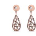 Haus of Brilliance 18K Rose Gold 1 1/4 Cttw Diamond Teardrop Shaped Drop And Dangle Screw Back Stud Earring - Pink - OS