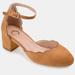 Journee Collection Women's Edna Pump Sandal - Brown - 10