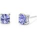 Peora 14 Karat White Gold Cushion Cut 2.00 Carats Tanzanite Stud Earrings - Grey