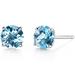 Peora Swiss Blue Topaz Stud Earrings - Blue