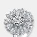 Genevive Sterling Silver Cubic Zirconia Accent Flower Ring - Grey - 6