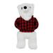 Tall Tails 12" Plaid Polar Bear Dog Toy With Squeaker