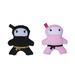 American Pet Supplies Ninja Love Crinkle and Squeaky Plush Dog Toy Combo - Black
