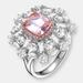 Genevive Sterling Silver Two Tone Morganite Cubic Zirconia Cocktail Ring - Pink - 7