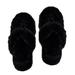 Pudus Recycled Cottontail Flip Flop Slippers - Black - Black - XL