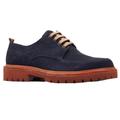 Base London Mens Suede Chunky Heel Casual Shoes - Navy - Blue - 10