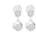 Haus of Brilliance 10K White Gold Plated Sterling Silver 1/2 Cttw Lab-Grown Diamond Dangle Earring - White - OS