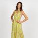 Band of The Free Keahi Lime Floral Halter Maxi Dress - Green