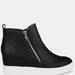 Journee Collection Women's Wide Width Pennelope Sneaker Wedge - Black - 9.5