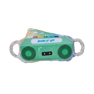 American Pet Supplies Boombox Crinkle and Squeaky Plush Dog Toy - Green