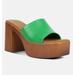 Rag & Co Scandal Slip On Block Heel Sandals In Green - Green - US 7