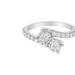 Haus of Brilliance 10K White Gold Two-Stone Miracle-Set Diamond Bypass Ring - Grey - 6