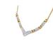 Haus of Brilliance 10K Yellow And White Gold 1.0 Cttw Round And Princess Cut Diamond "V" Shape Statement Necklace - Yellow - 18