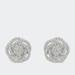 Haus of Brilliance 10k White Gold Rose-Cut Diamond Floral Cluster Earrings - White - OS