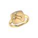 LuvMyJewelry Gemini Twin Moonstone & Diamond Constellation Signet Ring In 14K Yellow Gold Vermeil On Sterling Silver - Gold - 5.5