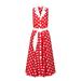 Deer You Adelaide Alluring Midi Dress In Red & White Polka Dots - Red - 6