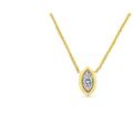 Haus of Brilliance 10K Yellow Gold Plated .925 Sterling Silver 1/10 Cttw Miracle Set Round Diamond Marquise Shape 18" Pendant Necklace - Yellow - 9 MM X 5 MM X 2 MM, MIRACLE MARQUISE PENDANT NECKLACE