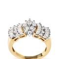 Haus of Brilliance 10K Yellow Gold 1.00 Cttw Diamond Starburst Ring Band - Yellow - 7