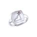 LuvMyJewelry Capricorn Goat Garnet & Diamond Constellation Signet Ring In Sterling Silver - Grey - 7.5