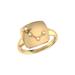 LuvMyJewelry Aries Ram Diamond Constellation Signet Ring In 14K Yellow Gold Vermeil On Sterling Silver - Gold - 5.5