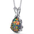 Peora Black Opal Stala Pendant Necklace Sterling Silver 1.00 Carat - Grey