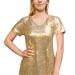 Anna-Kaci Sequin Shift Tunic T-Shirt Mini Dress - Gold