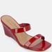 Journee Collection Women's Tru Comfort Foam Clover Wedge Sandals - Red - 7