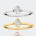 Haus of Brilliance .925 Sterling Silver Diamond Oval Shaped Stackable Promise Ring Set - White - 6