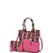 MKF Collection by Mia K Iris Snake Embossed Vegan Leather Womenâ€™s Tote Bag with matching Wristlet Pouch - Pink