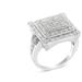 Haus of Brilliance .925 Sterling Silver Round-Cut Cushion Shaped Diamond Ring - Grey - 6.5