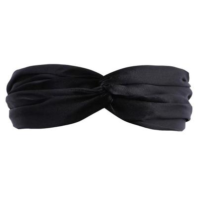 Perle Silk Charmeuse Silk Headband - Black