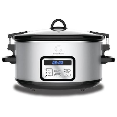 Complete Cuisine 6.0 Quart Programmable Stainless Steel Slow Cooker