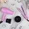 Aria Beauty Pink Hair Tools Travel Set - Mini Blow Dryer & Hair Straightener - CANADA ONLY - Pink - BUNDLE