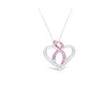 Haus of Brilliance 14K White Gold 1ct. TGW Diamond And Pink Sapphire Gemstone Pendant Necklace - White - 18