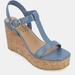 Journee Collection Women's Tru Comfort Foam Matildaa Sandals - Blue - 8.5