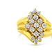 Haus of Brilliance 10K Yellow Gold Plated .925 Sterling Silver 1 cttw Prong Set Round-Cut Diamond Floral Cocktail Ring - Yellow - 6