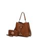 MKF Collection by Mia K Solid Bella Bucket Handbag - Brown