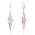 Genevive GV Sterling Silver Cubic Zirconia Long Drop Earrings - Pink - OS